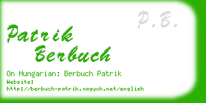 patrik berbuch business card